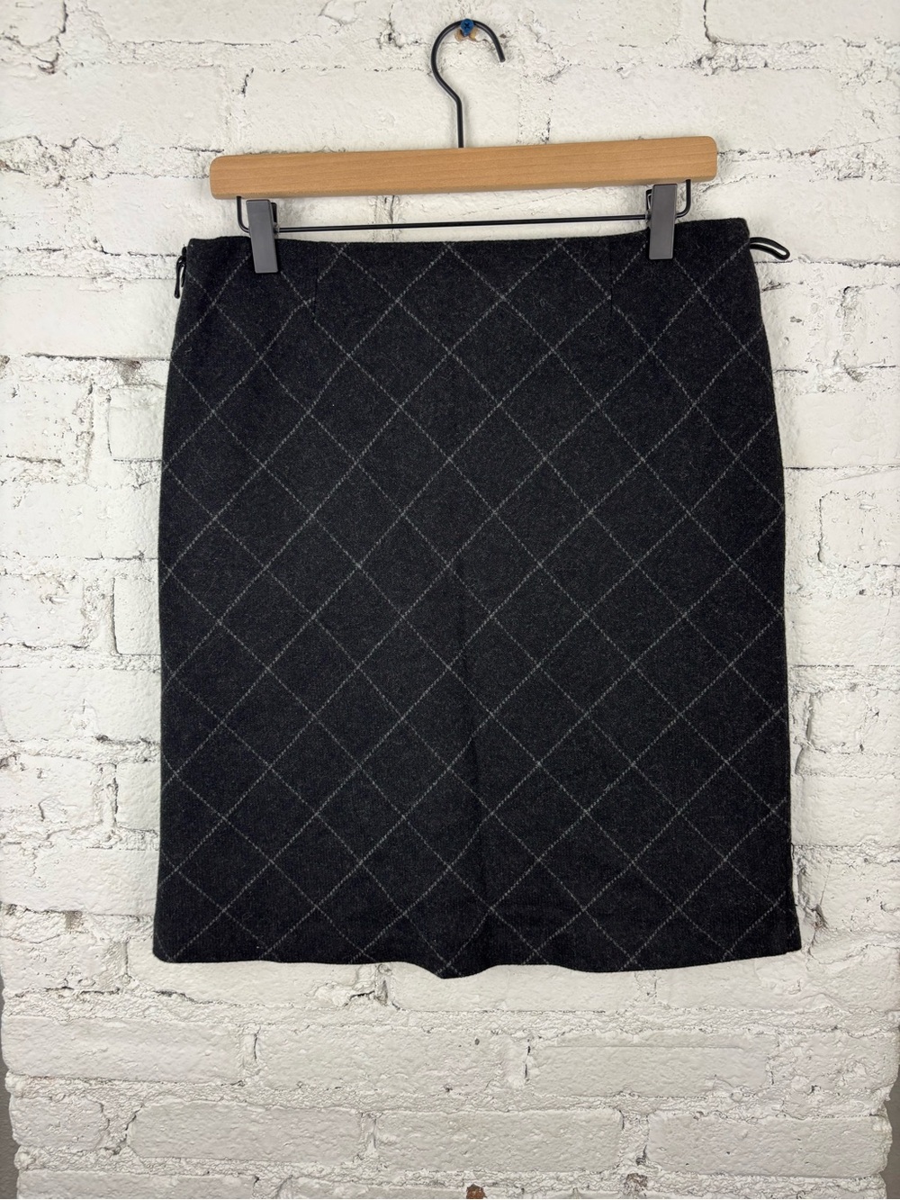 Vintage 90’s 35th & 10th Wool Diamond-Check Mini Skirt